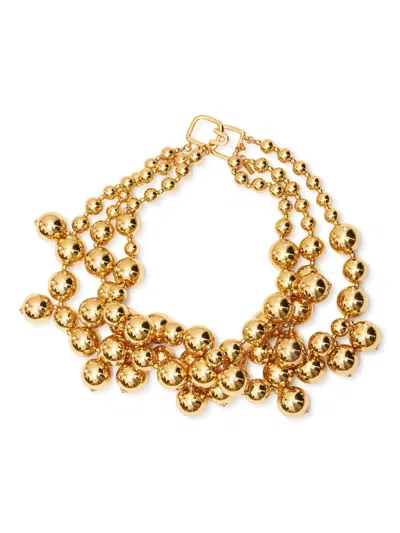 Kenneth Jay Lane Bead-embellished Necklace In Gold
