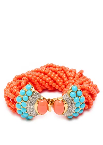 Kenneth Jay Lane Beaded 22kt Gold-plated Bracelet