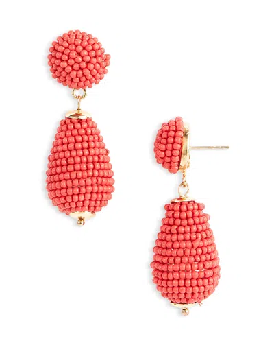 Kenneth Jay Lane Beaded Drop Earrings In Pink/gold