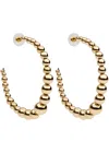 Kenneth Jay Lane Beaded Hoop Earrings In Gold