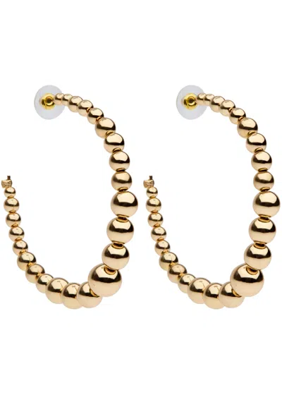 Kenneth Jay Lane Beaded Hoop Earrings In Gold