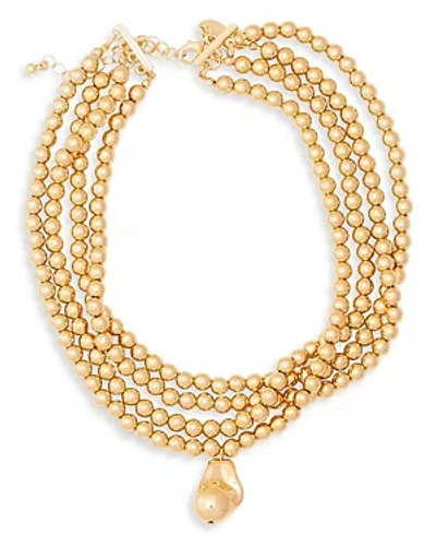 Kenneth Jay Lane Beaded Layered Pendant Necklace, 12.5-15.5 In Gold