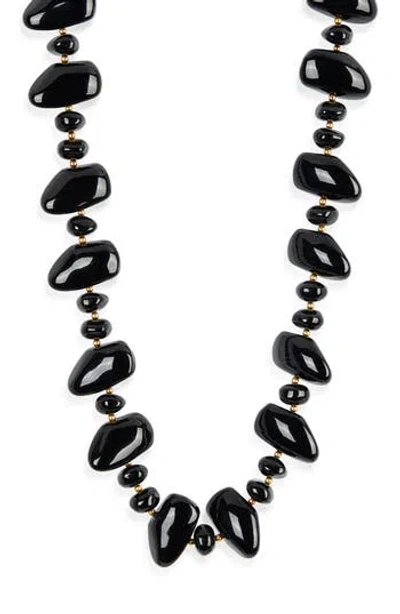 Kenneth Jay Lane Beaded Long Necklace In Black