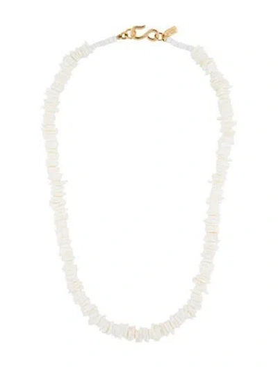 Pre-owned Kenneth Jay Lane Beaded Necklace, 20" In White