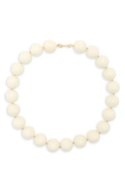 Kenneth Jay Lane Beaded Necklace In White