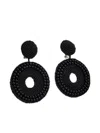 Kenneth Jay Lane Beaded Round-shape Earrings In Black