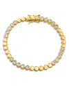 Kenneth Jay Lane Bezel Cubic Zirconia Station Bracelet In Gold