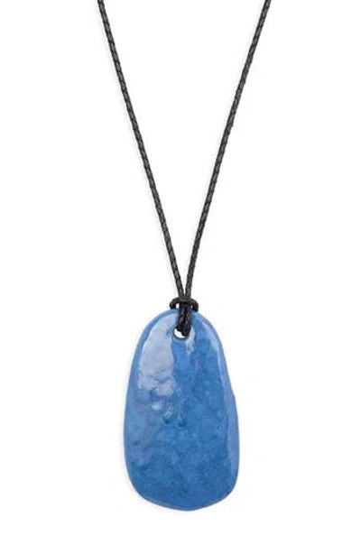 Kenneth Jay Lane Blue Ceramic Pendant Necklace