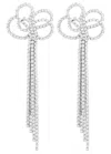 Kenneth Jay Lane Bow Crystal-embellished Drop Earrings In Silver