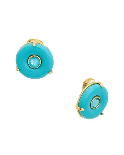 Kenneth Jay Lane Button Earrings In Purple