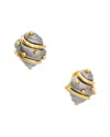 Kenneth Jay Lane Button Earrings In Gray