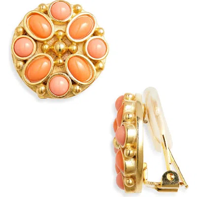 Kenneth Jay Lane Button Earrings In Gold