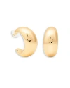 Kenneth Jay Lane Polished 14k Goldplated Chubby Tapered Hoop Earrings In Gold