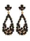 Kenneth Jay Lane Cabochon-embellished 22kt Gold-plated Drop Earrings In Black
