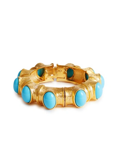 Kenneth Jay Lane Cabochon-embellished Bracelet In Gold