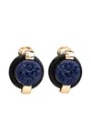 Kenneth Jay Lane Carved-lapis Button Clip-on Earrings In Blue