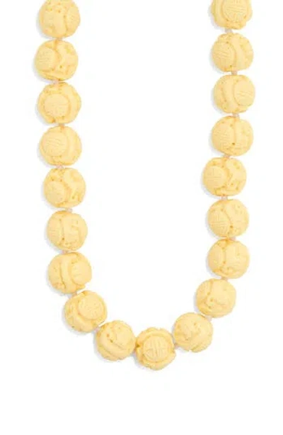 Kenneth Jay Lane Carved Resin Beaded Necklace In Ivory
