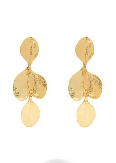 Kenneth Jay Lane Cascading Leaf 22kt Gold-plated Drop Earrings