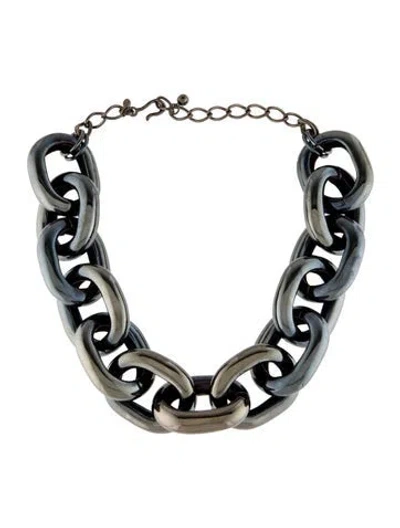 Pre-owned Kenneth Jay Lane Chain Collar Necklace, 19" In Multi