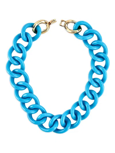 Kenneth Jay Lane 체인 링크 네크리스 In Blue