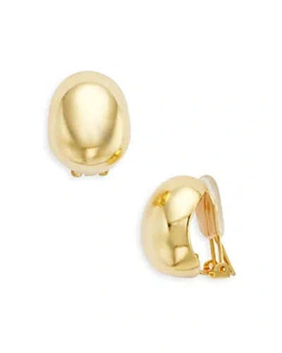 Kenneth Jay Lane Chubby Hoop Clip On Earrings In Gold