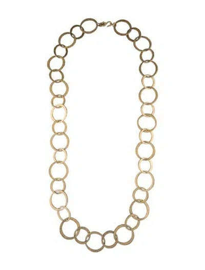 Pre-owned Kenneth Jay Lane Circle Link Chain Necklace, 37" In Multi