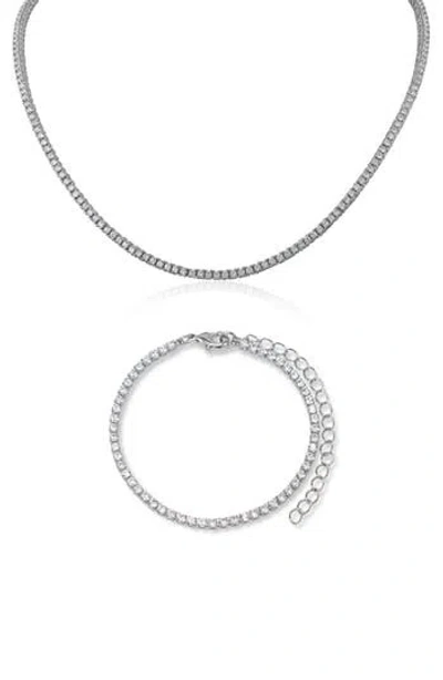 Kenneth Jay Lane Classic Cubic Zirconia Tennis Necklace & Bracelet Set