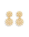 Kenneth Jay Lane Cluster Imitation Pearl Clip On Drop Earrings, 2l In White/gold