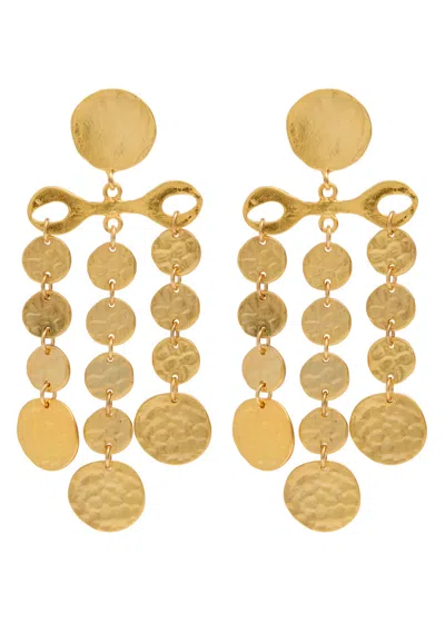 Kenneth Jay Lane Coin Clip-on Drop Earrings In Gold