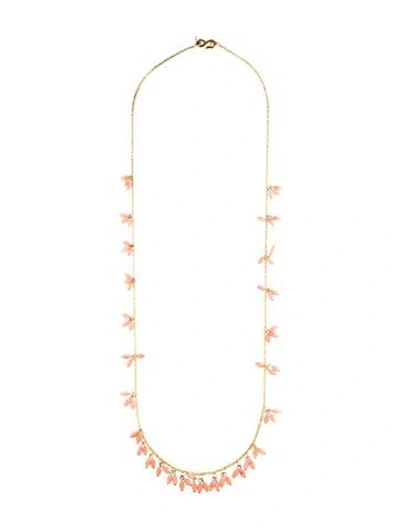 Pre-owned Kenneth Jay Lane Coral Chain Necklace, 37" In Multi