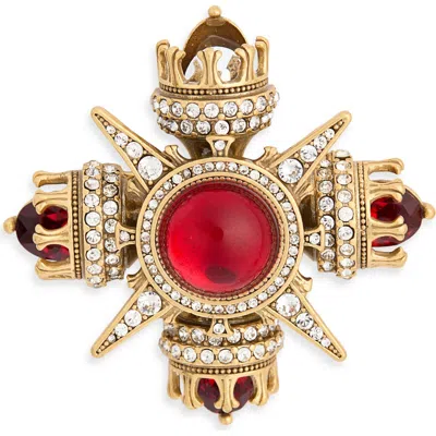 Kenneth Jay Lane Crown Pin In Gold
