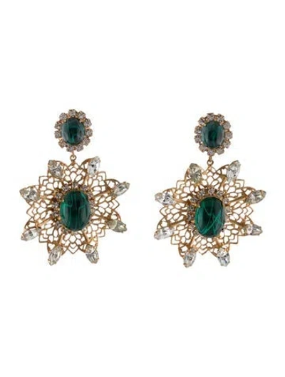 Pre-owned Kenneth Jay Lane Crystal & Resin Clip-on Earrings