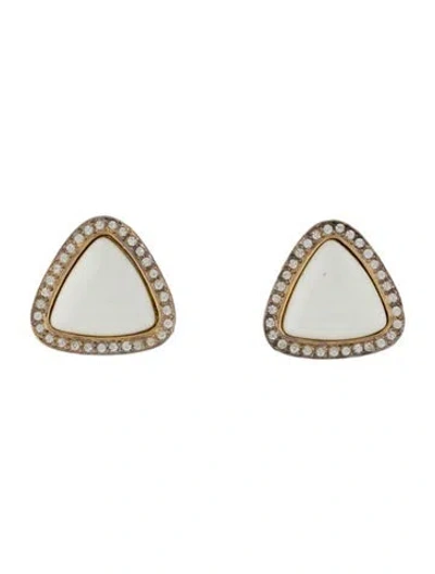 Pre-owned Kenneth Jay Lane Crystal & Resin Clip-on Earrings In Multi