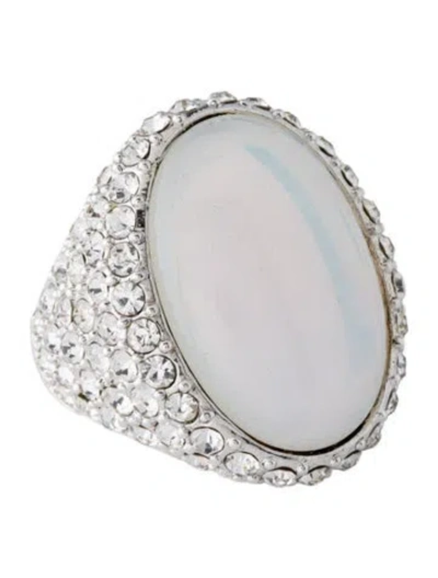 Pre-owned Kenneth Jay Lane Crystal & Resin Cocktail Ring In Multi