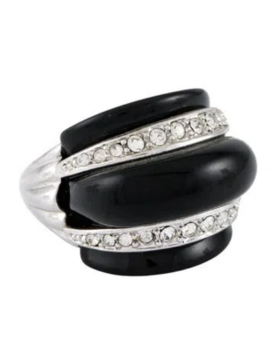 Pre-owned Kenneth Jay Lane Crystal & Resin Cocktail Ring In Multi