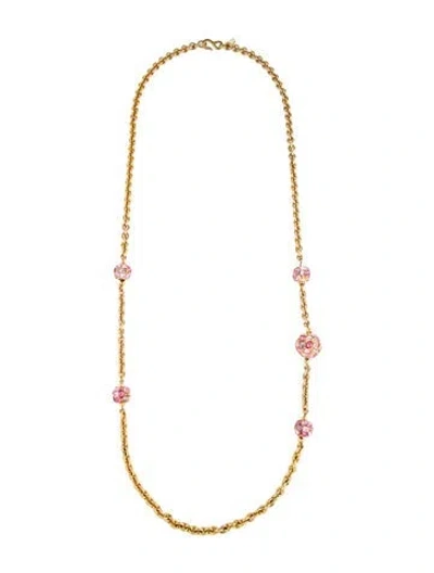 Pre-owned Kenneth Jay Lane Crystal Ball Station Necklace, 38.5" In Multi