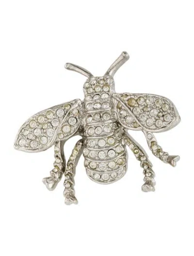 Pre-owned Kenneth Jay Lane Crystal Bee Pin Brooch In Multicolor