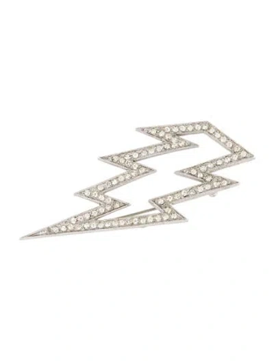 Pre-owned Kenneth Jay Lane Crystal Bolt Brooch In Multicolor
