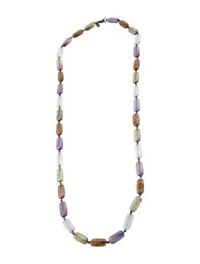Pre-owned Kenneth Jay Lane Crystal Chain Necklace, 36" In Multi