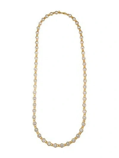 Pre-owned Kenneth Jay Lane Crystal Chain Necklace, 37.5" In Transparent