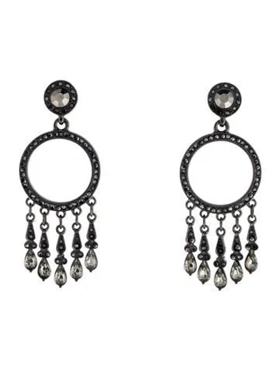 Pre-owned Kenneth Jay Lane Crystal Chandelier Earrings In Transparent