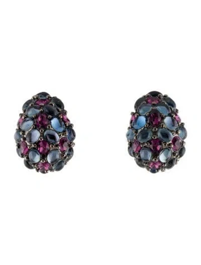Pre-owned Kenneth Jay Lane Crystal Clip-on Earrings In Multi