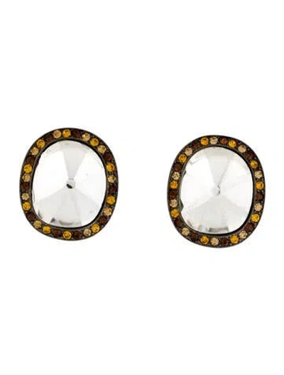 Pre-owned Kenneth Jay Lane Crystal Clip-on Earrings In Multi