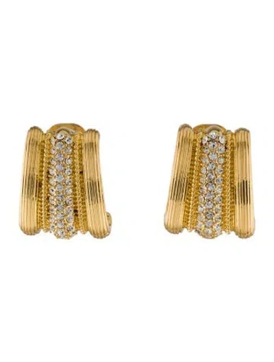 Pre-owned Kenneth Jay Lane Crystal Clip-on Earrings In Multi