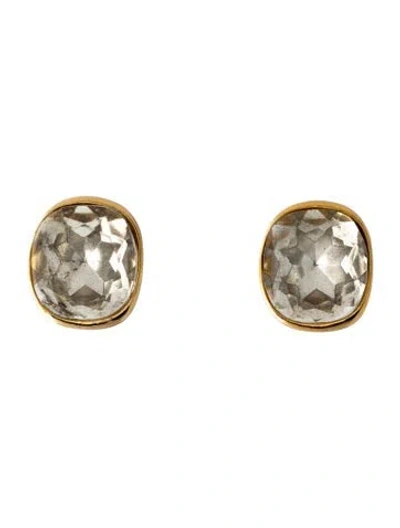 Pre-owned Kenneth Jay Lane Crystal Clip-on Earrings In Transparent