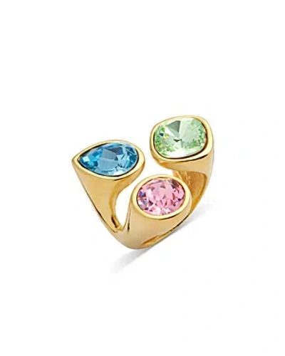 Kenneth Jay Lane Crystal Cluster Ring In Multi/gold