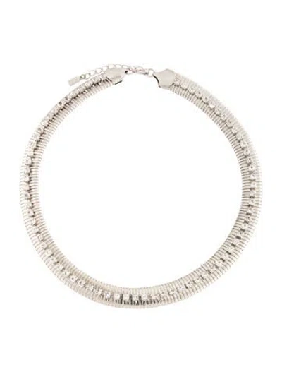 Pre-owned Kenneth Jay Lane Crystal Collar Necklace, 21" In Multicolor