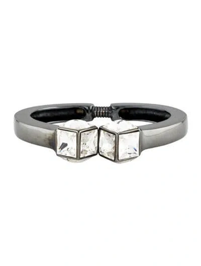 Pre-owned Kenneth Jay Lane Crystal Cube Hinged Bangle In Multi