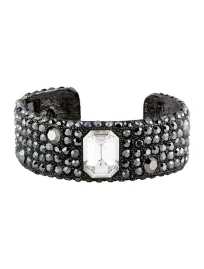 Pre-owned Kenneth Jay Lane Crystal Cuff Bracelet, 6.75" In Multi