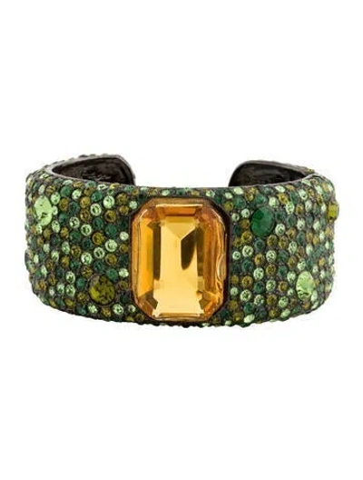 Pre-owned Kenneth Jay Lane Crystal Cuff Bracelet In Multi